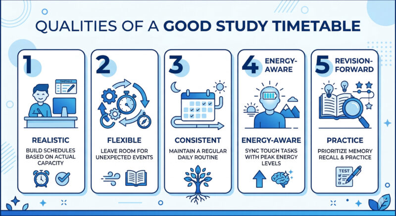 5 qualities of the best time table for study at home – infographic